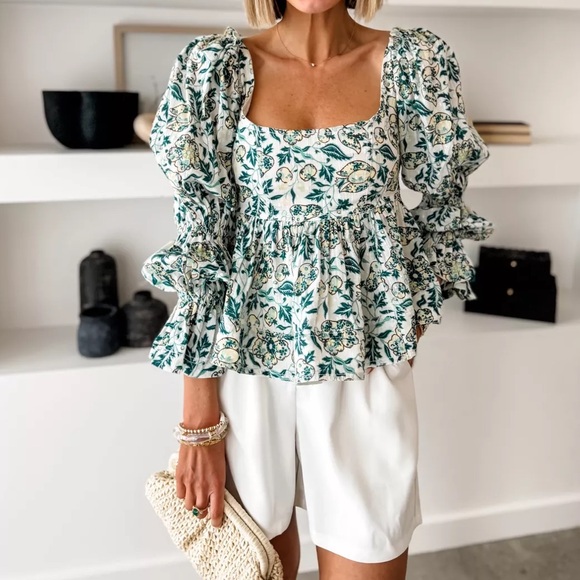 Anthropologie Tops - Anthropologie Pilcro Long-Sleeve Babydoll Top size XL